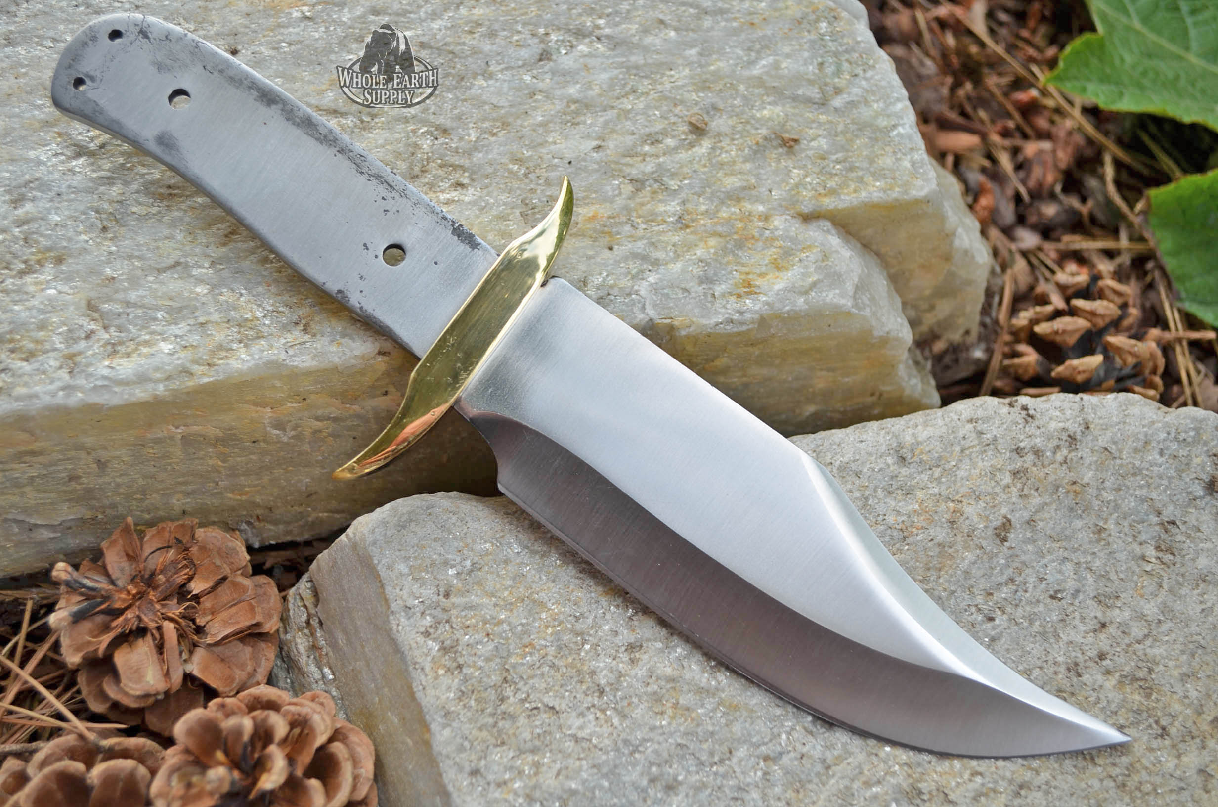 Knifemaking BL036 Damascus Steel 4" Clip Point Knifemaking Blank w/Bra...